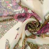 Abstract Printed Floral Vine Chiffon Material-58/60"Wide—Multi Color Green Hue—Sold By The Yard—Width 60/61 Inches—Available for Nationwide Shipping